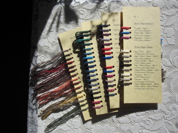 Worsted Wt. & DK Wt. Color/Sample Cards Worsted Wt. & DK Wt. Color/Sample Cards
